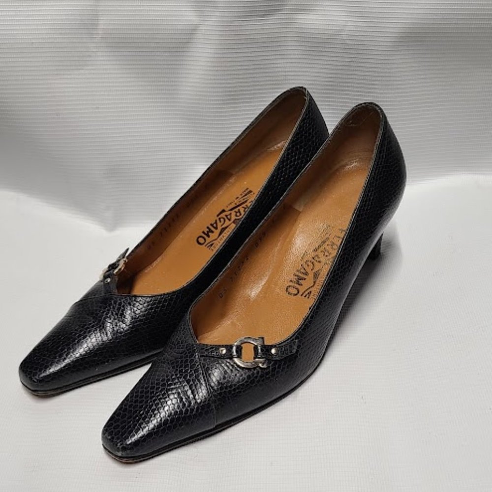 Salvatore Ferragamo Heels 6 B Black - Picture 4 of 9